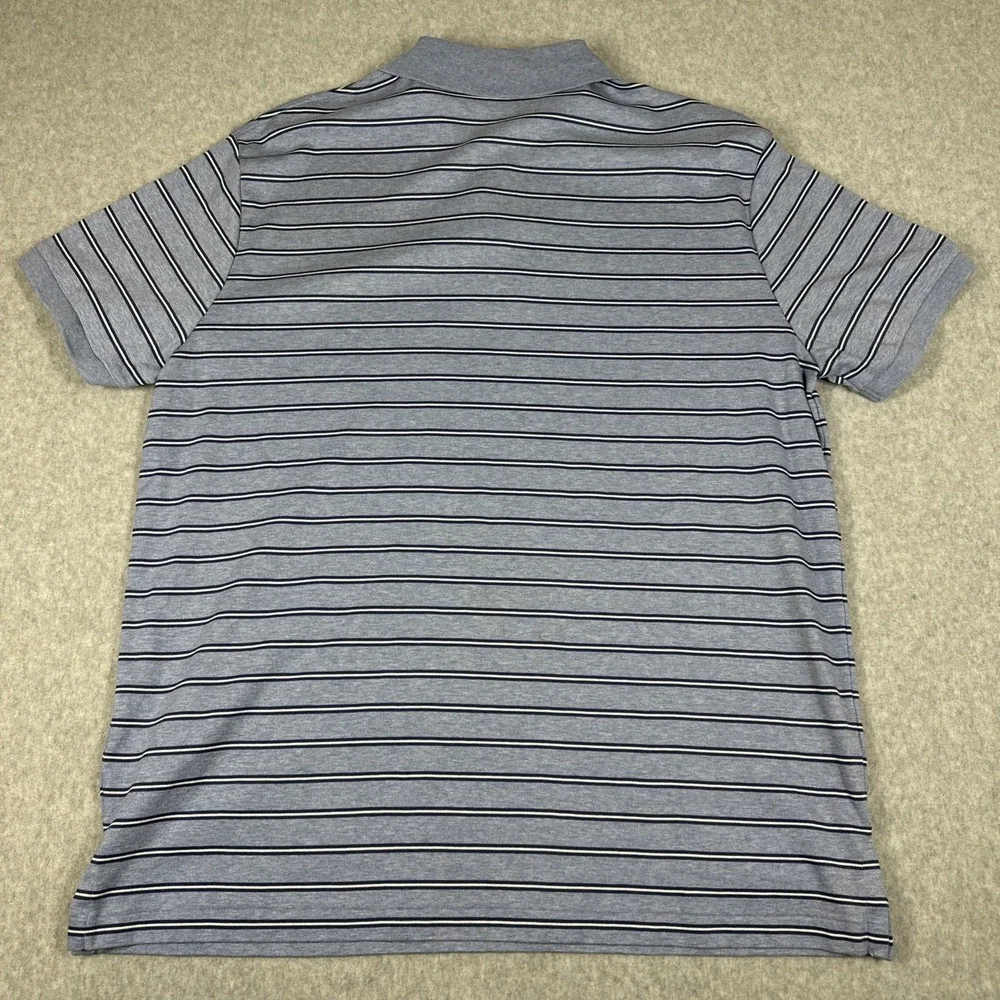 Polo Ralph Lauren Men's Custom Slim Fit Polo Blue White Stripes Size XL Stretch